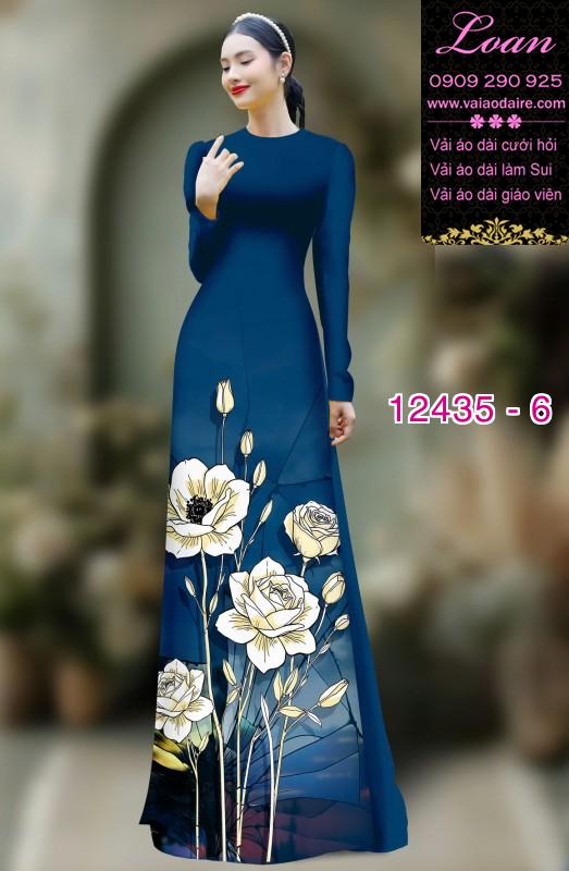 Vải áo dài hoa văn in 3D