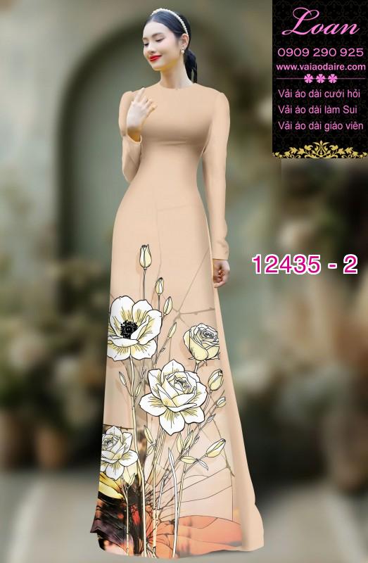 Vải áo dài hoa văn in 3D