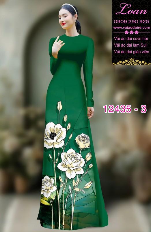 Vải áo dài hoa văn in 3D