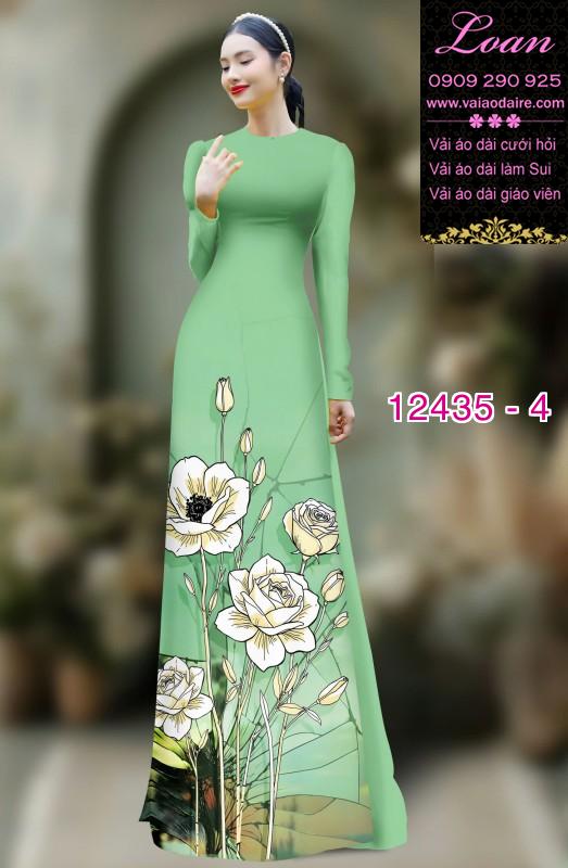 Vải áo dài hoa văn in 3D