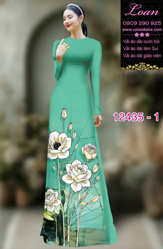 Vải áo dài hoa văn in 3D
