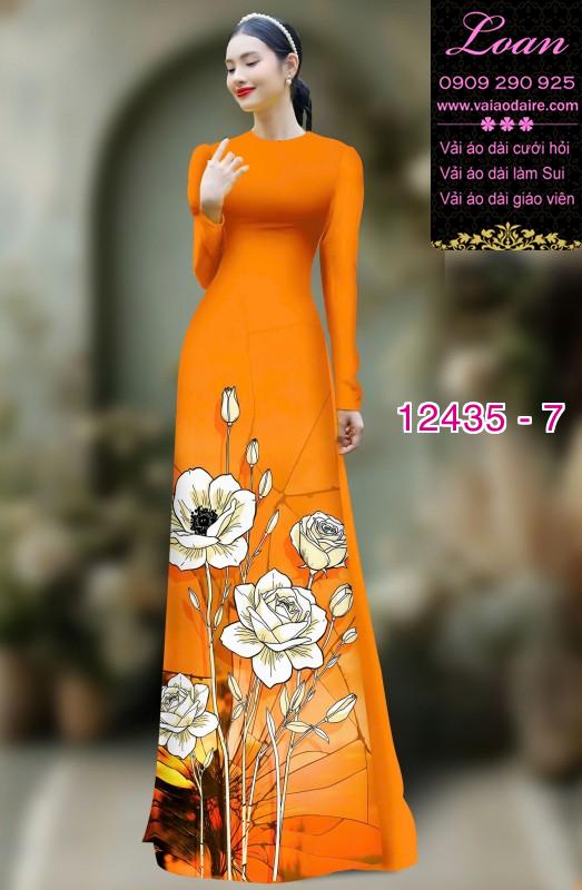 Vải áo dài hoa văn in 3D