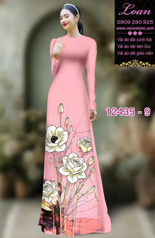 Vải áo dài hoa văn in 3D