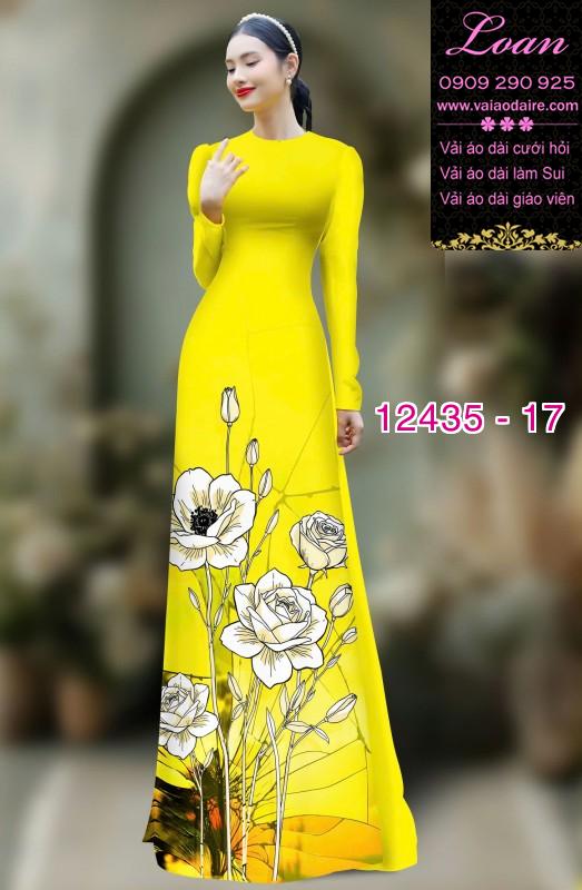 Vải áo dài hoa văn in 3D