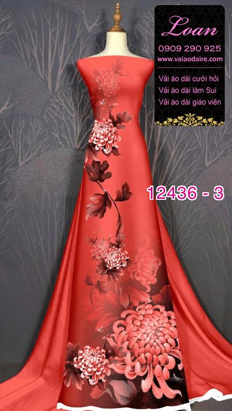 Vải áo dài hoa văn in 3D