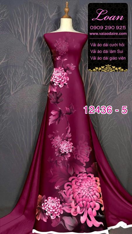 Vải áo dài hoa văn in 3D