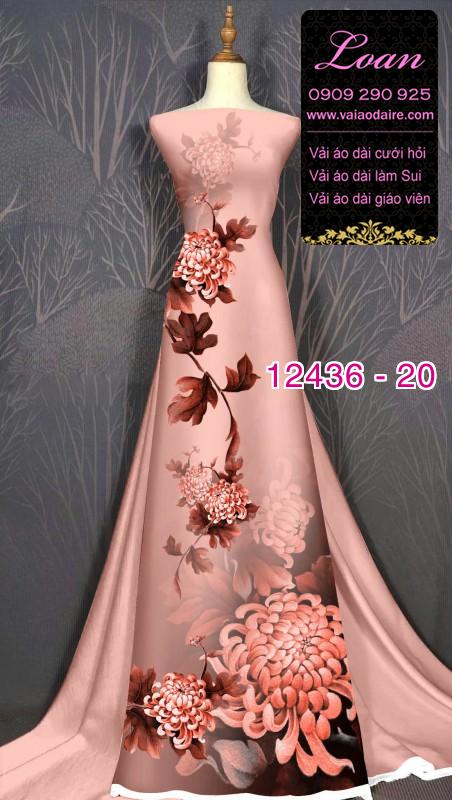Vải áo dài hoa văn in 3D