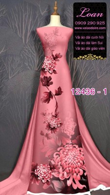 Vải áo dài hoa văn in 3D-DT 12436