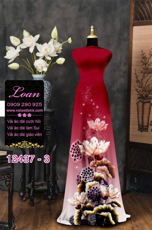 Vải áo dài hoa văn in 3D