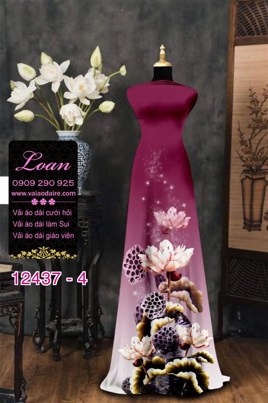 Vải áo dài hoa văn in 3D