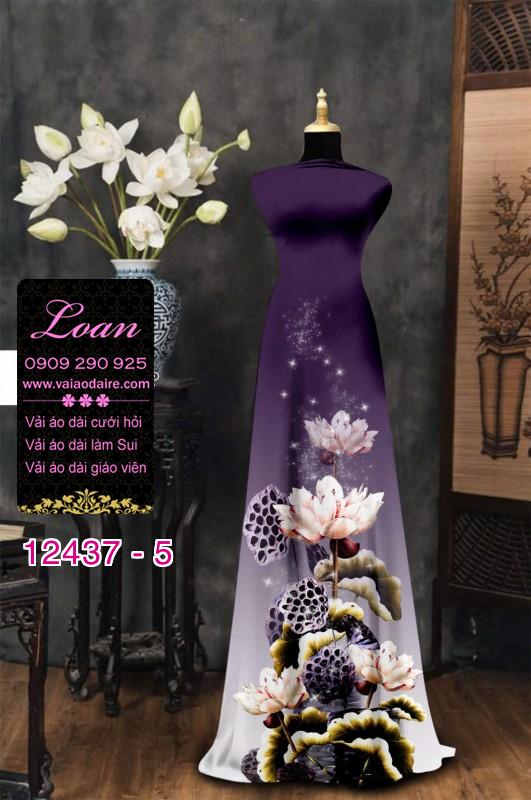 Vải áo dài hoa văn in 3D