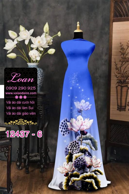 Vải áo dài hoa văn in 3D