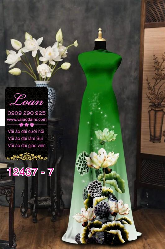 Vải áo dài hoa văn in 3D