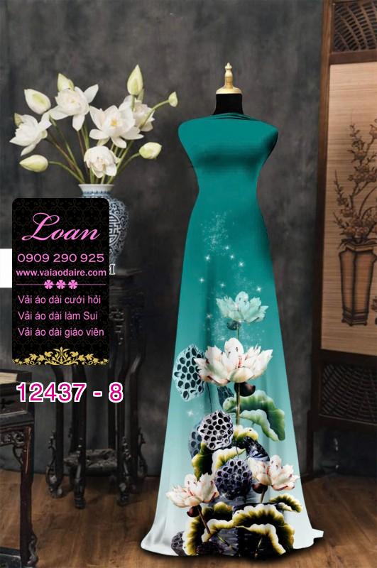 Vải áo dài hoa văn in 3D