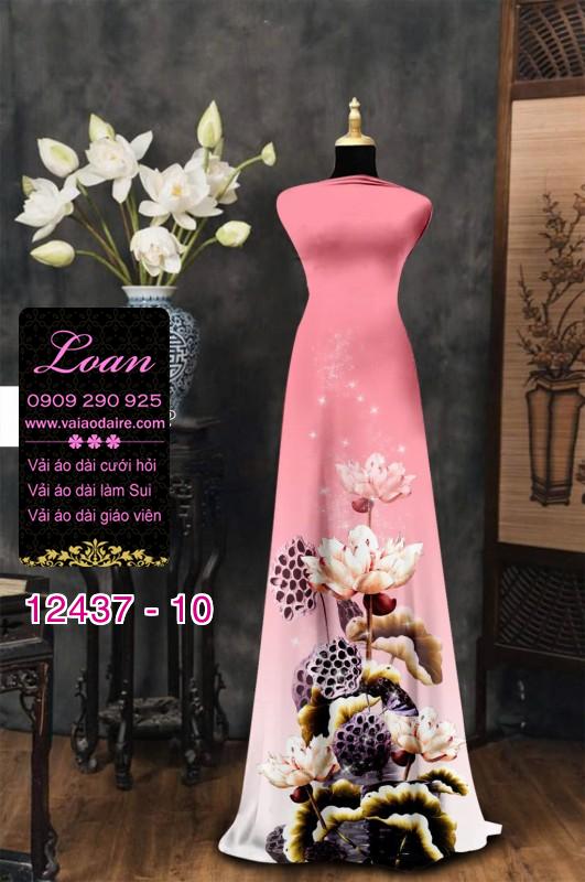 Vải áo dài hoa văn in 3D