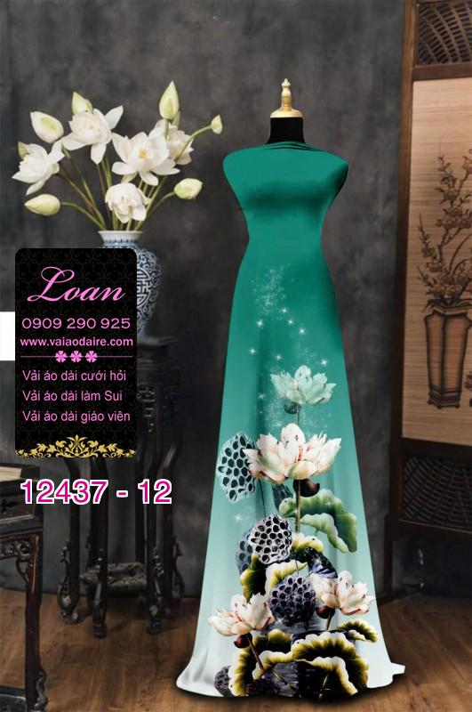 Vải áo dài hoa văn in 3D