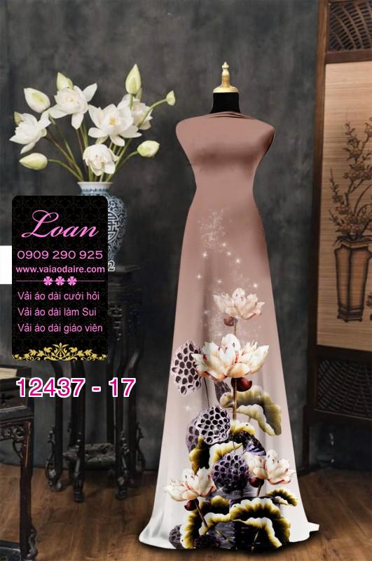 Vải áo dài hoa văn in 3D
