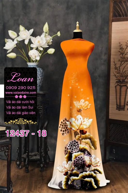 Vải áo dài hoa văn in 3D