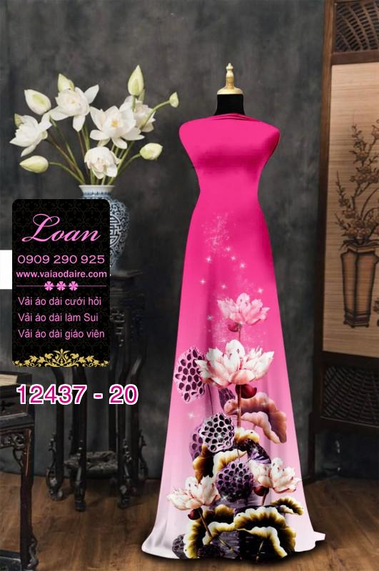 Vải áo dài hoa văn in 3D