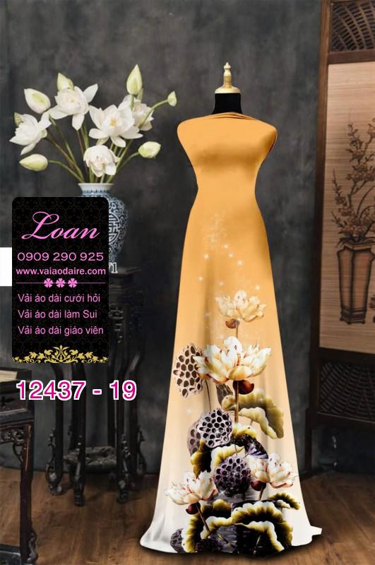 Vải áo dài hoa văn in 3D