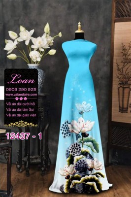 Vải áo dài hoa văn in 3D-DT 12437
