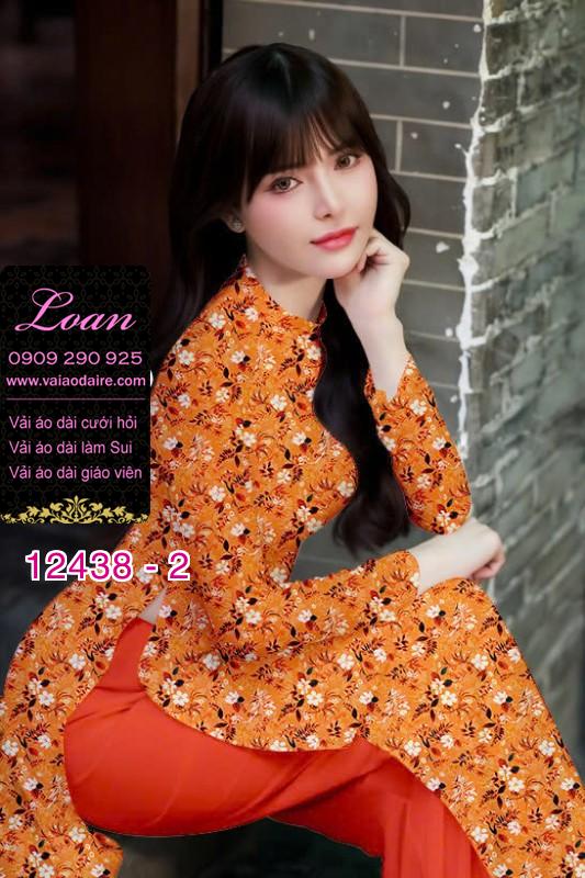 Vải áo dài hoa nhí in 3D