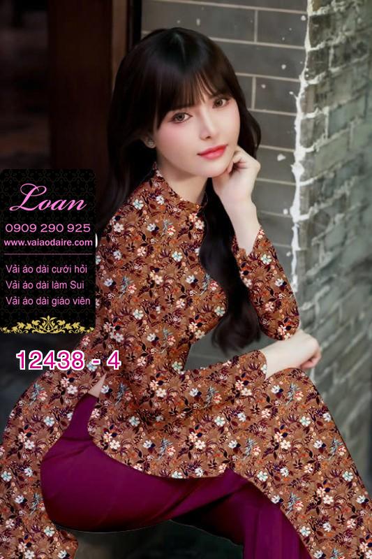 Vải áo dài hoa nhí in 3D