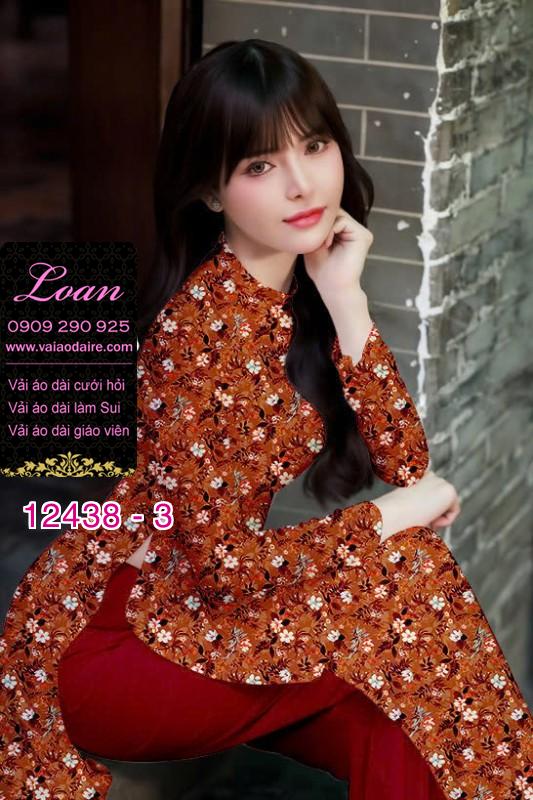 Vải áo dài hoa nhí in 3D