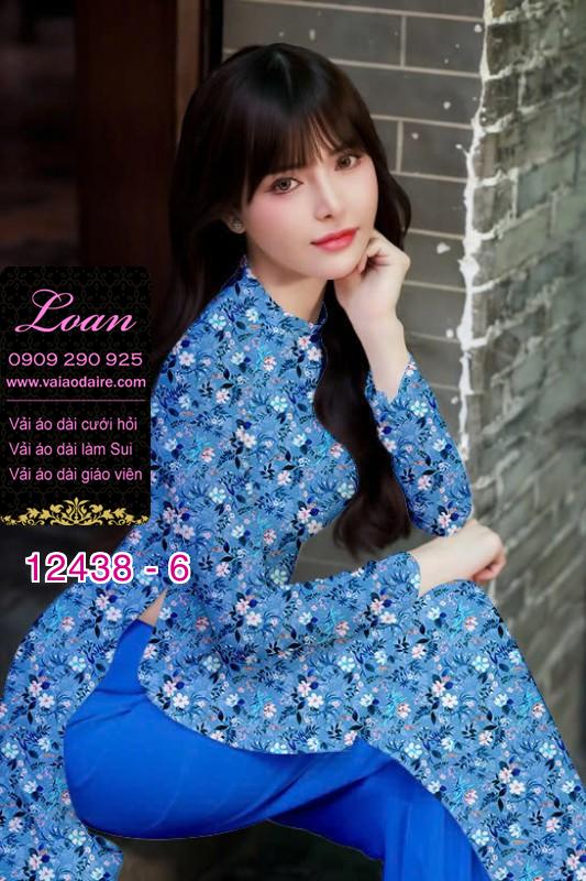 Vải áo dài hoa nhí in 3D
