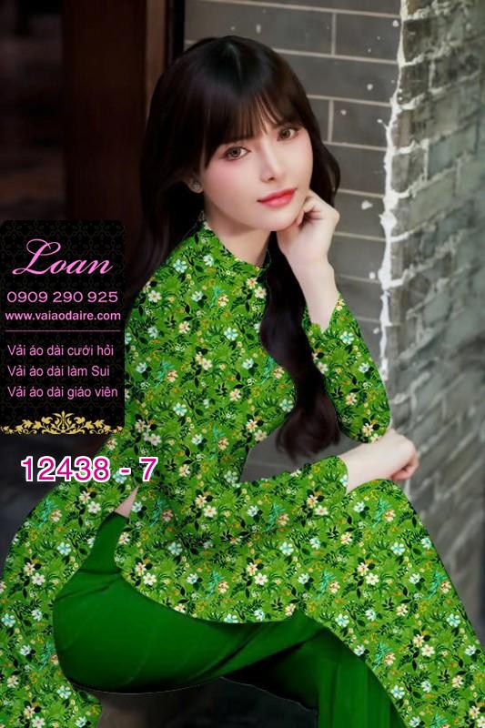 Vải áo dài hoa nhí in 3D