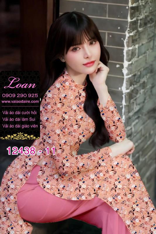 Vải áo dài hoa nhí in 3D