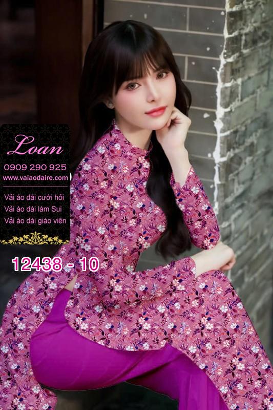 Vải áo dài hoa nhí in 3D