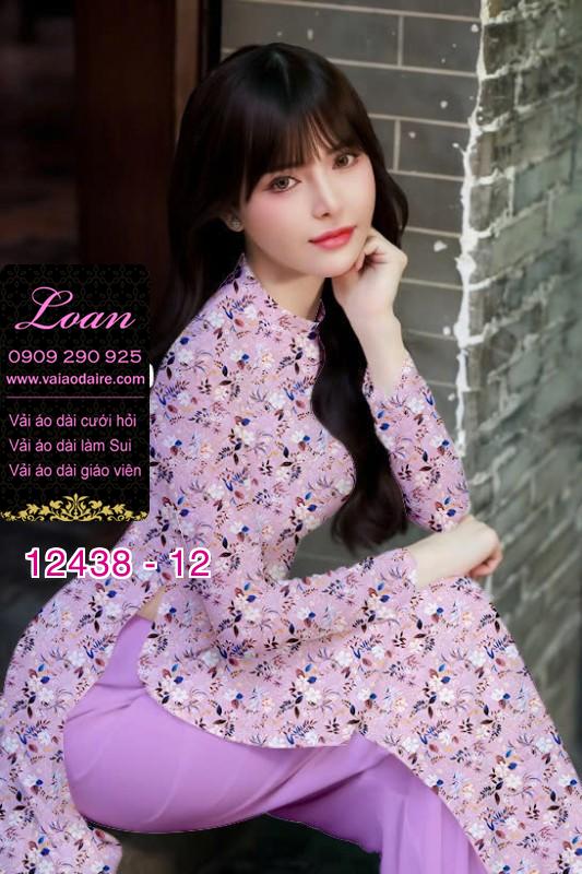 Vải áo dài hoa nhí in 3D