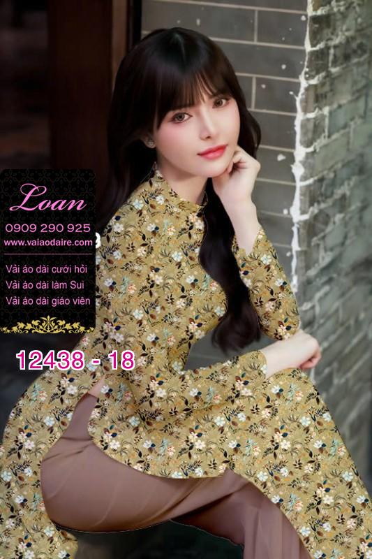 Vải áo dài hoa nhí in 3D