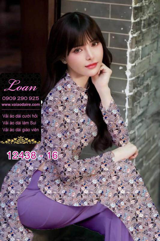 Vải áo dài hoa nhí in 3D