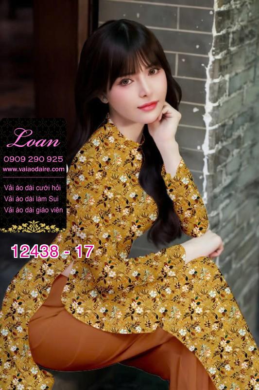 Vải áo dài hoa nhí in 3D