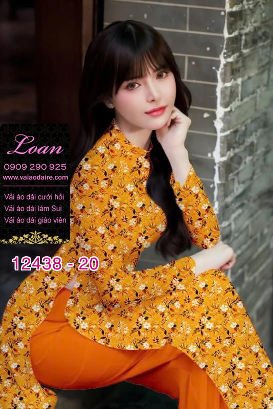 Vải áo dài hoa nhí in 3D