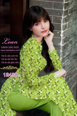 Vải áo dài hoa nhí in 3D-DT 12438
