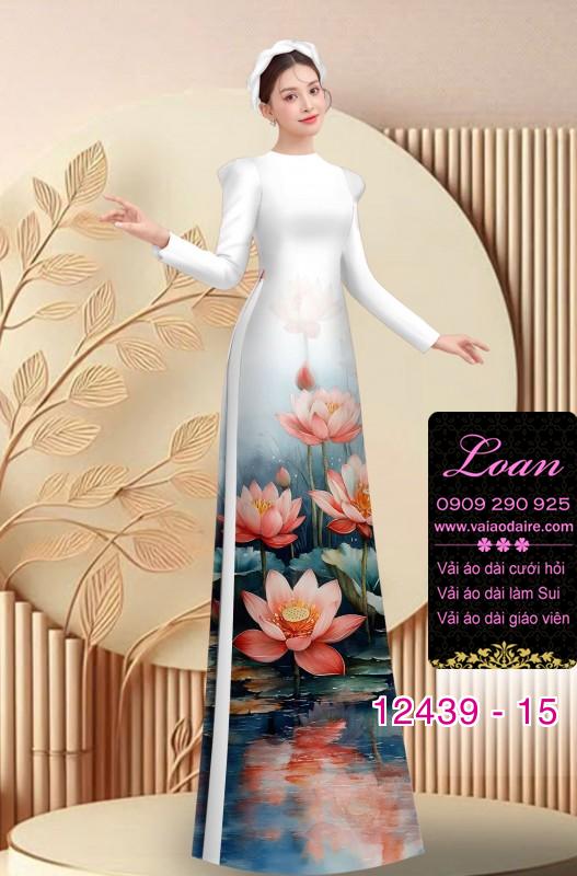 Vải áo dài hoa sen in 3D