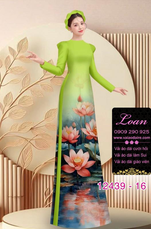 Vải áo dài hoa sen in 3D