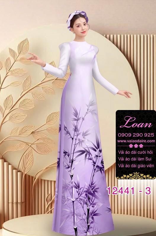 Vải áo dài in hình cành trúc
