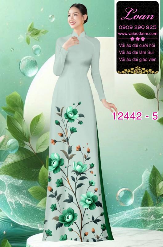 Vải áo dài hoa in 3D