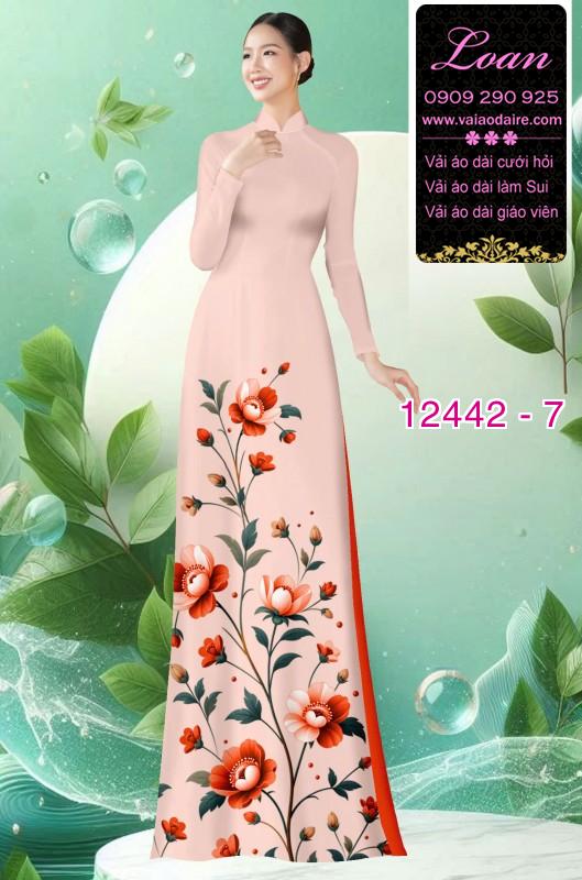 Vải áo dài hoa in 3D