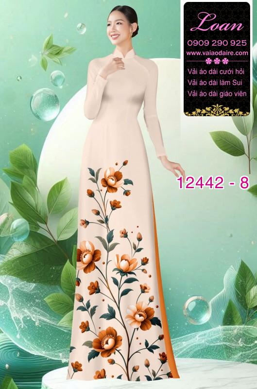 Vải áo dài hoa in 3D