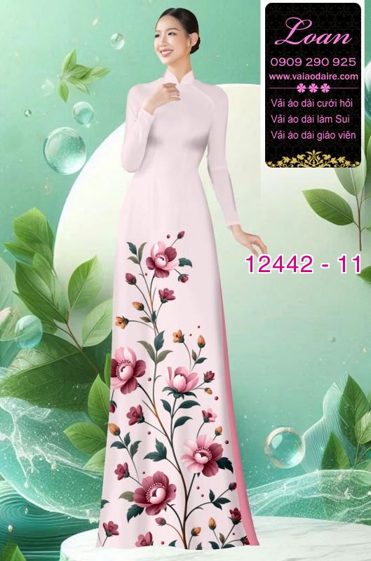 Vải áo dài hoa in 3D