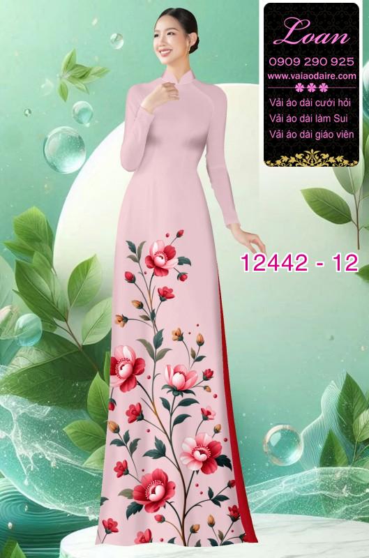 Vải áo dài hoa in 3D