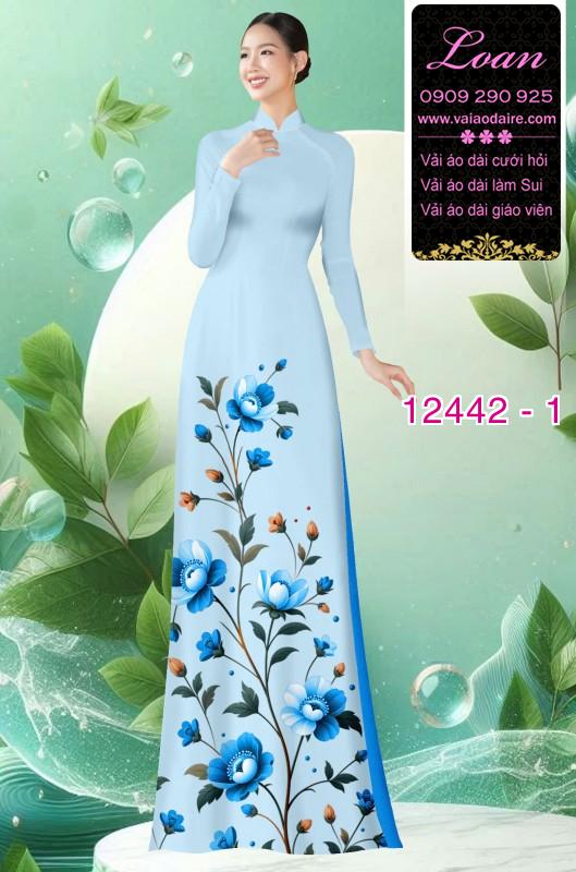 Vải áo dài hoa in 3D
