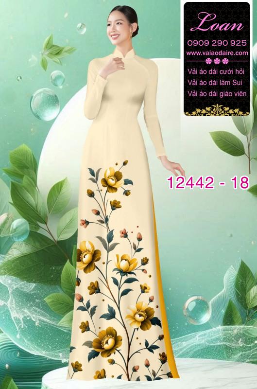 Vải áo dài hoa in 3D