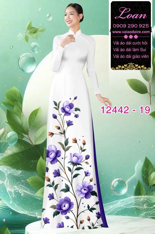 Vải áo dài hoa in 3D