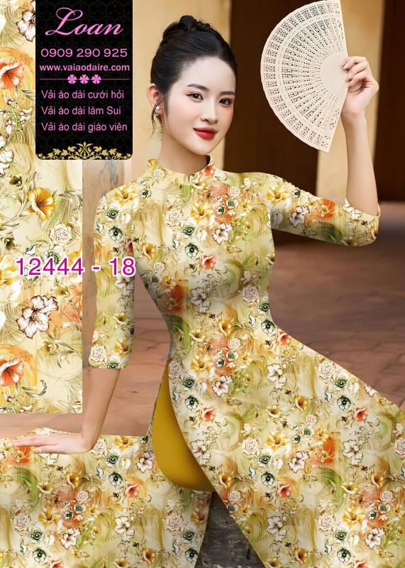 Vải áo dài hoa nhí